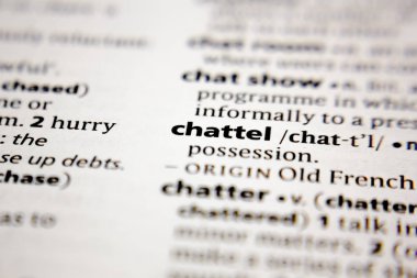 Sözlük içinde kelime veya cümle Chattel.