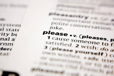 Kelime veya cümle lütfen bir sözlük.