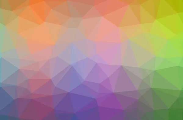 抽象绿色, 橙色, 紫色水平低多边形背景的例证。美丽的多边形设计模式. — 图库照片