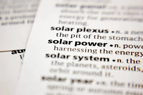 Word or phrase solar power in a dictionary.