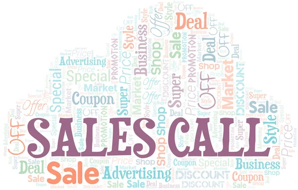 "Sales Call Word Cloud". Wordcloud Made With . — стоковый вектор