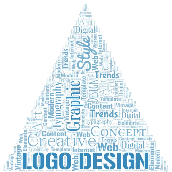 Logo tasarım kelime bulutu. Yalnızca metin ile yapılan wordcloud. — Stok Vektör