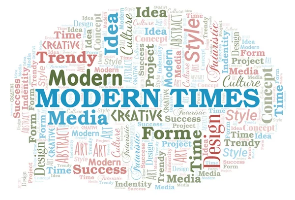 Modern Times parola nuvola. Wordcloud realizzato solo con testo . — Vettoriale Stock