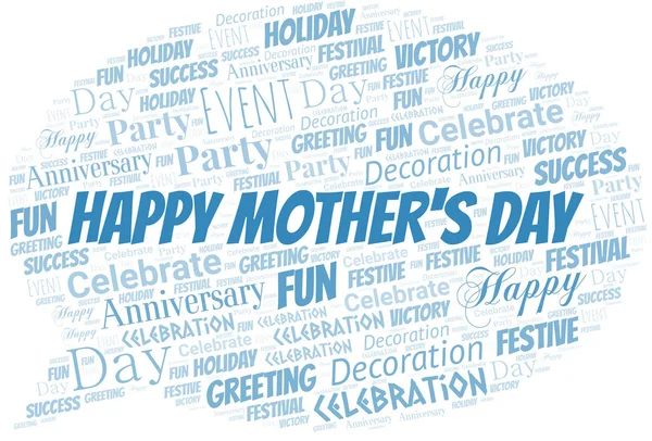 Boldog anyák napja szó felhő. Wordcloud készült szöveggel. — Stock Vector