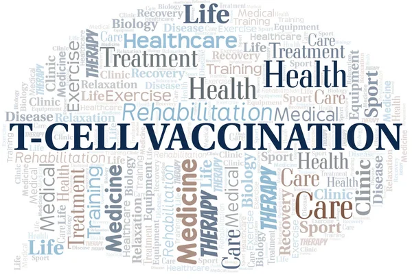 Хмара вакцинації T-Cell. Wordcloud зроблено лише з текстом . — стоковий вектор