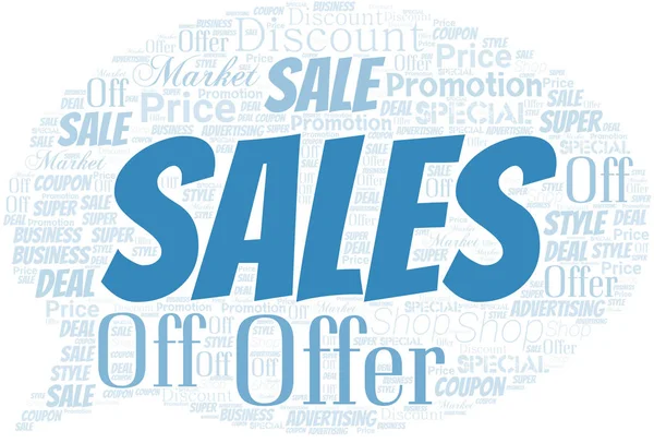 Sales.Png Nube de palabras. Wordcloud hecho con texto . — Vector de stock