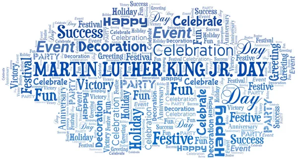 Martin Luther King Jr dzień słowo chmura. Wordcloud wykonane z tekstem. — Wektor stockowy