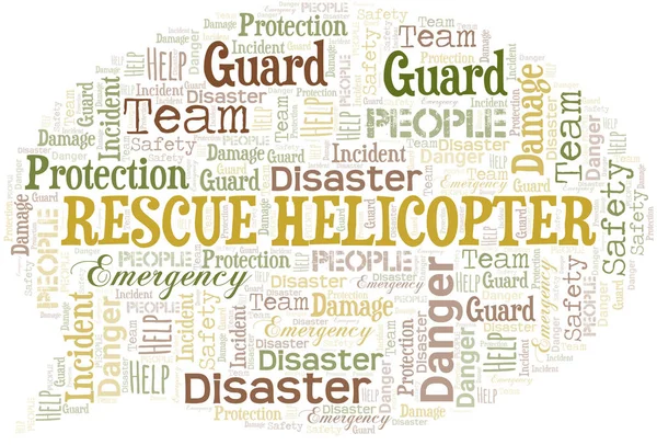 Rescue Helicopter Woordwolk. Wordcloud gemaakt met tekst. — Stockvector