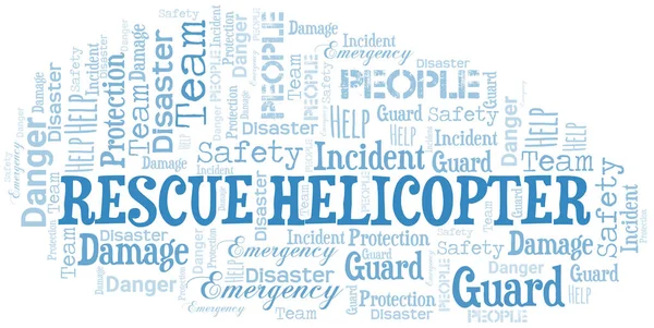 救助ヘリコプターワードクラウド。テキストで作られたワードクラウド. — ストックベクタ