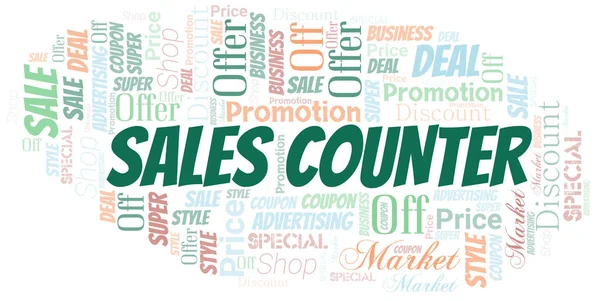 Sales Counter Word Cloud. Wordcloud készült szöveggel. — Stock Vector