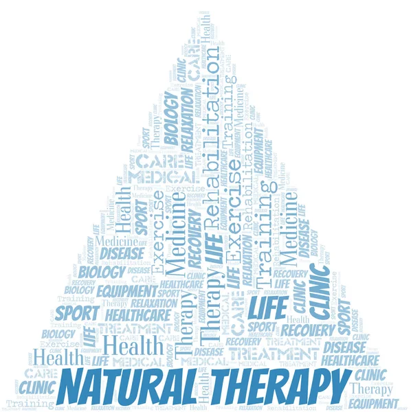 Natural Therapy word cloud. Wordcloud made with text only. — Stock Vector