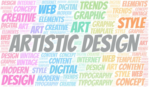 Design Artístico nuvem de palavras. Wordcloud feito apenas com texto . —  Vetores de Stock