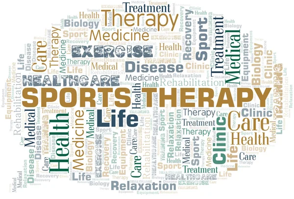 Sports Therapy word cloud. Wordcloud made with text only. — Stock Vector