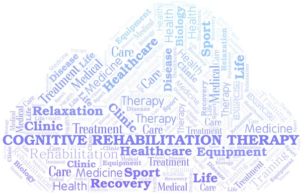 Cognitive Rehabilitation Therapy word cloud. Wordcloud made with text only. — Stock Vector