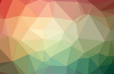 Soyut yeşil, turuncu yatay düşük Poli arka plan resmi. Güzel çokgen tasarım deseni. 