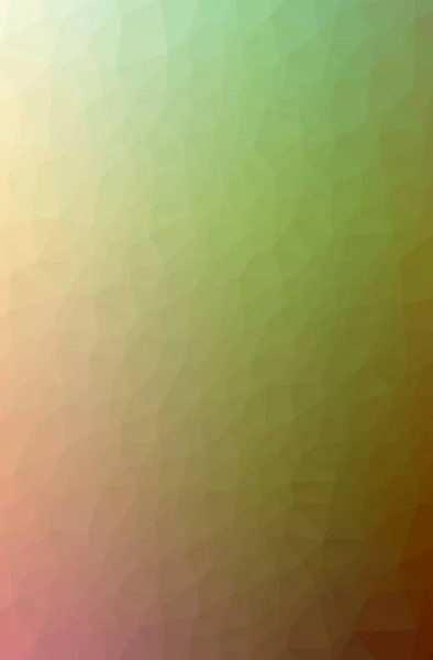 Ilustrace abstraktní zelené, oranžové vertikální nízké poly pozadí. Krásný mnohoúhelník návrhový vzor. — Stock fotografie