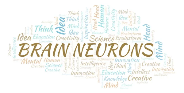 Εγκεφαλικά νευρώνες σύννεφο λέξη. — Φωτογραφία Αρχείου