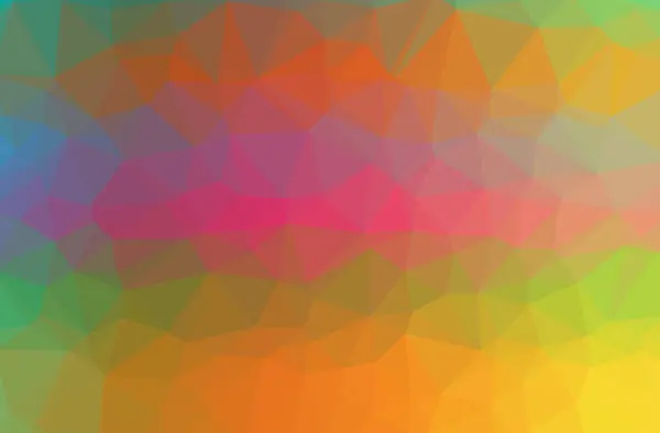 Illustrazione di astratto verde, arancione, rosa, rosso orizzontale basso poli sfondo. Bellissimo modello di design poligonale . — Foto Stock
