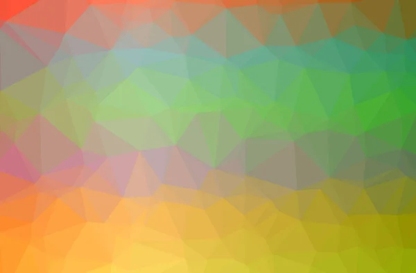 Illustration of abstract Green, Orange horizontal low poly background. Beautiful polygon design pattern. — Stock Photo, Image