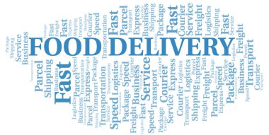 Gıda Dağıtım kelime bulut. Yalnızca metinle yapılan Wordcloud.