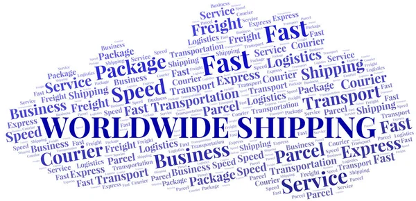 Worldwide Shipping palabra nube. Wordcloud hecho solo con texto . — Vector de stock