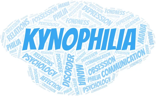 Kynophilia nuvem de palavras. Tipo de Philia . — Vetor de Stock
