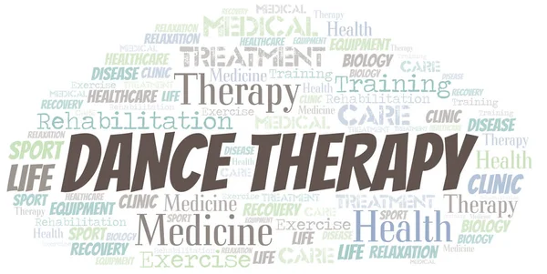 Dance Therapy word cloud. Wordcloud made with text only. — Stock Vector