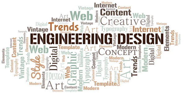 Diseño de ingeniería palabra nube. Wordcloud hecho solo con texto . — Vector de stock