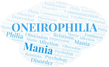 Oneirophilia kelime bulutu. Philia Türü.