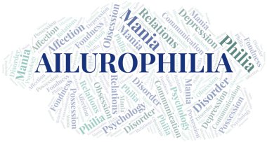 Ailurophilia kelime bulutu. Philia Türü.