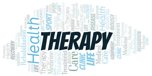 Therapy word cloud. Wordcloud made with text only. — Stock Vector