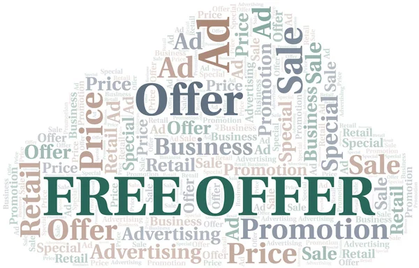 Free Offer nuvem de palavras. Wordcloud feito apenas com texto . — Vetor de Stock