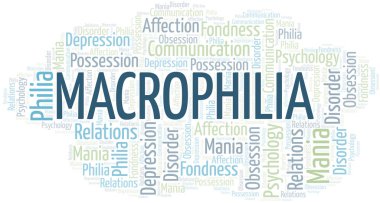 Macrophilia kelime bulut. Philia Türü.