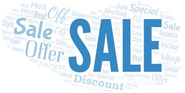Sale. png Word bulutu. Metin Ile yapılan wordcloud.