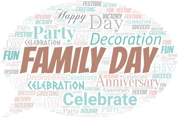 Día de la Familia Word Cloud. Wordcloud hecho con texto . — Archivo Imágenes Vectoriales