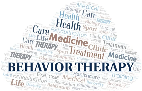 Behavior Therapy word cloud. Wordcloud made with text only. — Stock Vector