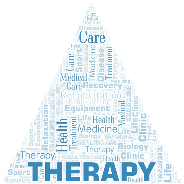 Therapy word cloud. Wordcloud made with text only. — Stock Vector