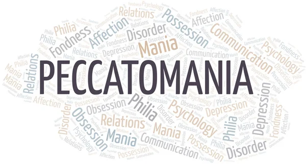 Peccatomania kelime bulut. Yalnızca metinle yapılan mani türü.