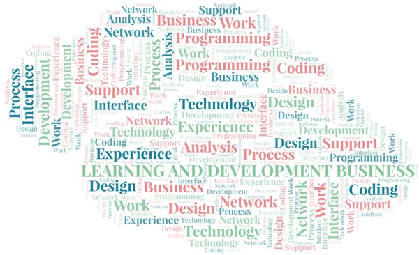 Apprentissage et développement Business word cloud. Wordcloud fait avec du texte seulement . — Image vectorielle