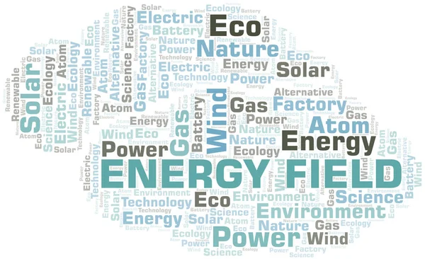 Energy Field word cloud. Wordcloud made with text only. — Stock Vector