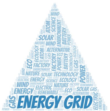 Enerji Izgara kelime bulutu. Yalnızca metinle yapılan Wordcloud.