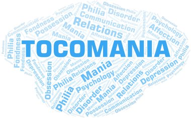 Tocomania kelime bulut. Yalnızca metinle yapılan mani türü.