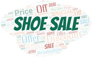 Ayakkabı Satışı Kelime Bulut. Wordcloud Metin ile yapılan.