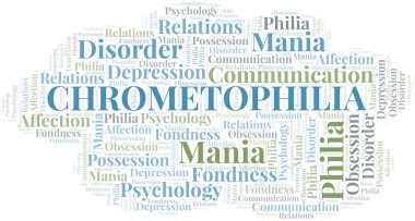 Chrometophilia kelime bulutu. Philia Türü.