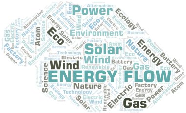 Enerji Akışı kelime bulut. Yalnızca metinle yapılan Wordcloud.
