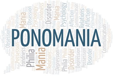 Ponomania kelime bulutu. Yalnızca metinle yapılan mani türü.