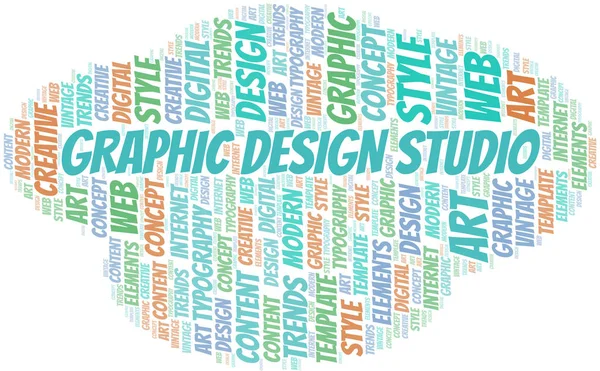 Graphic Design Studio nuvem de palavras. Wordcloud feito apenas com texto . —  Vetores de Stock