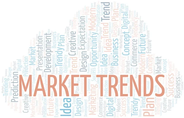 Tendances du marché nuage mot. Wordcloud fait avec du texte seulement . — Image vectorielle