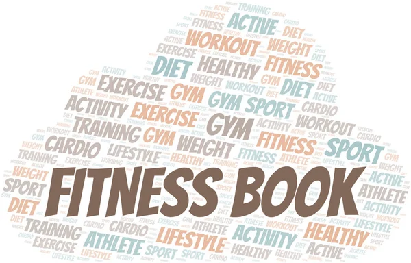 Shluk slov pro fitness knihu. Pouze text s textem. — Stockový vektor