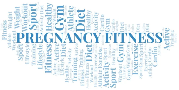 Zwangerschap fitness woord wolk. Wordcloud gemaakt met alleen tekst. — Stockvector